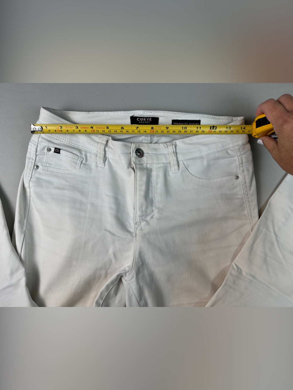 Curve Appeal White Mimimalist Jegging Pants Stretch Skinny Jeans Straight Ankle - Picture 8 of 10